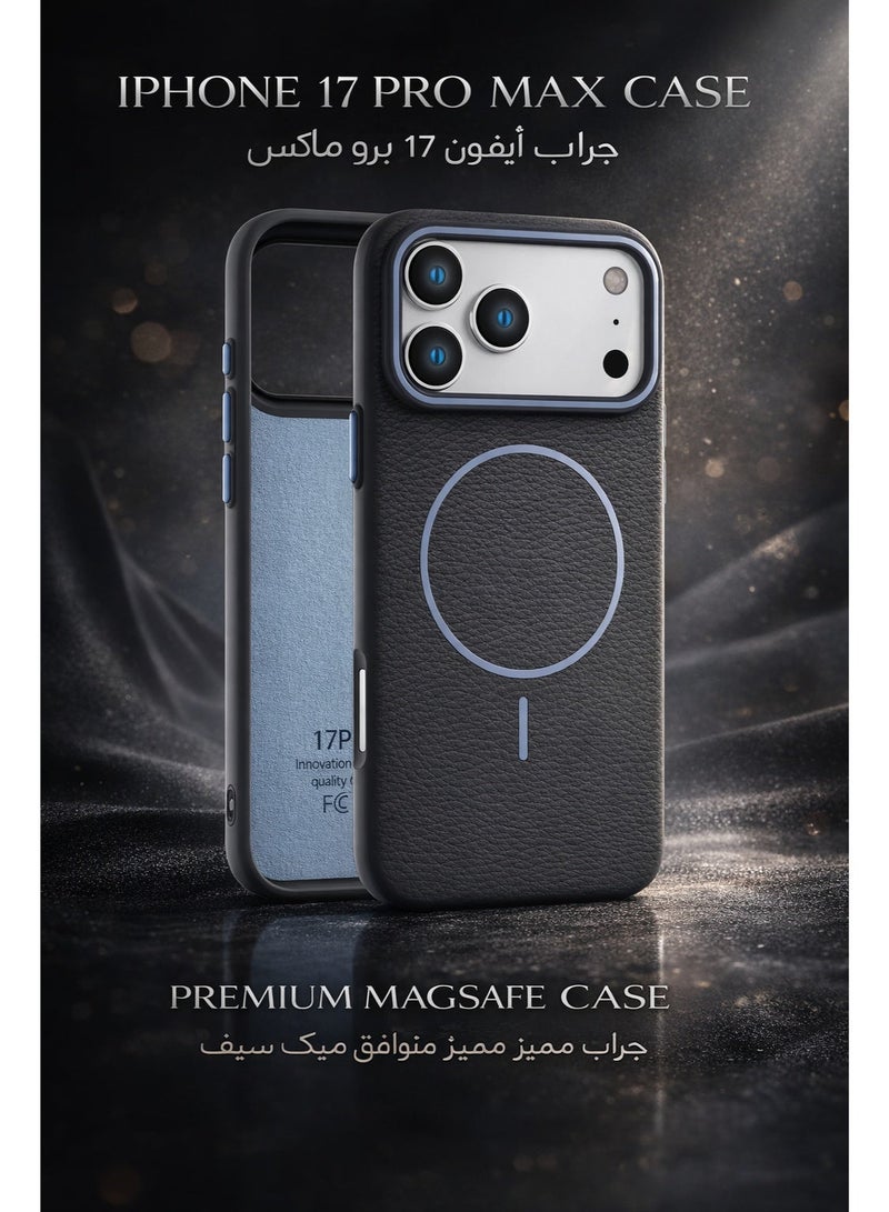 جراب iPhone 17 Pro Max (أبيض جبل الثلج) | غطاء خلفي للهاتف بنسيج جلد الليتشي، حماية كاملة للجهاز، فائق النحافة ومقاوم للصدمات | مقاوم للخدوش وبصمات الأصابع | بطانة ناعمة من الألياف الدقيقة - Image 1